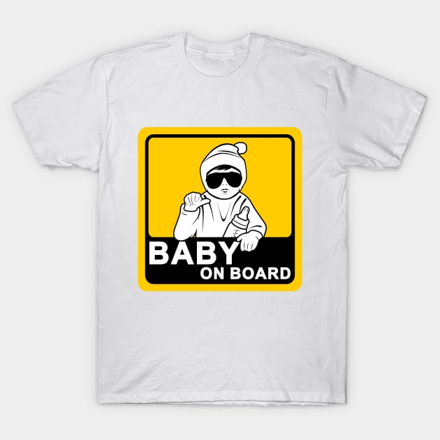 Baby on board. Funny sticker T-Shirt by teddy2007b